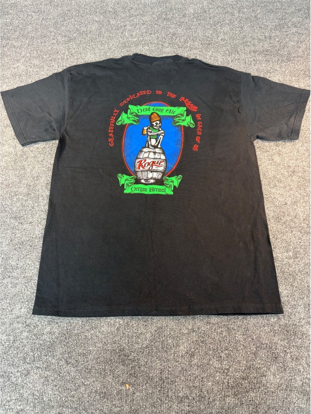 Vintage Rogue Beer T Shirt L Dead Guy Ale Grateful Oregon Craft Brewing Pub